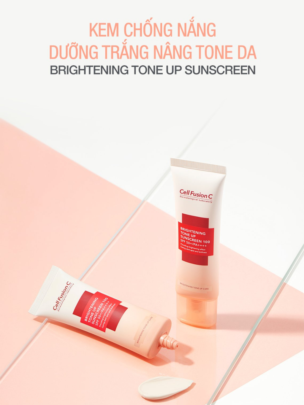 KEM CHỐNG NẮNG DƯỠNG TRẮNG NÂNG TONE CELL FUSION C BRIGHTENING TONE UP 100 SPF50+/ PA++++ 35ML