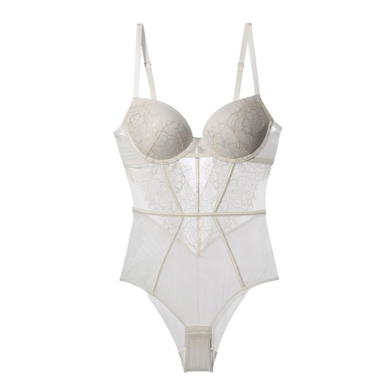 Châu Âu Nữ Đen Gợi Cảm Bodysuit Cổ Điển Rỗng Đẩy Lên Bộ Áo Ngực Ren Trong Suốt Lưới Bodycon Quần Lót Dây Chéo CD Cup