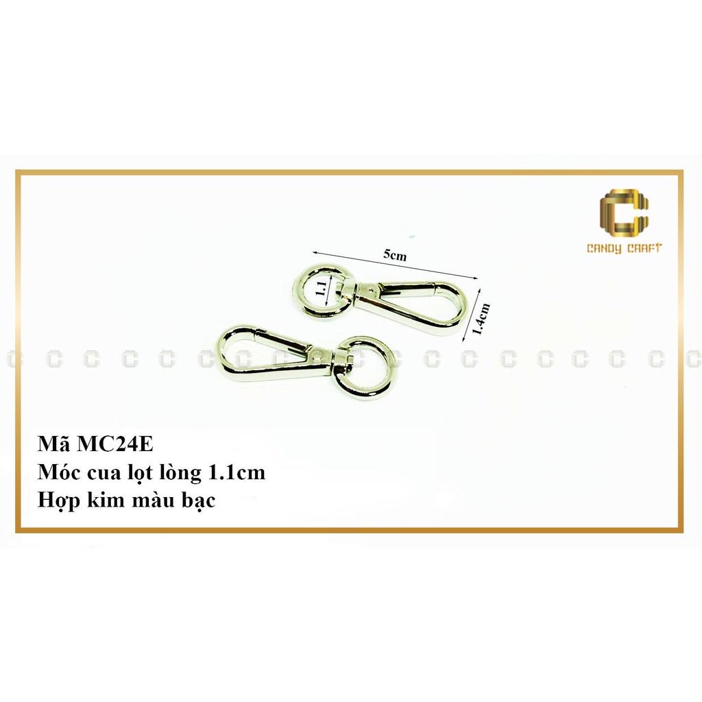 Móc càng cua màu Bạc - 2 cái 1.2cm 24E