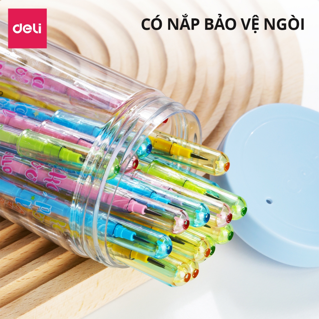 Combo 5 Bút chì khúc Deli EC086 - Chì 2B, nhiều màu sắc lựa chọn