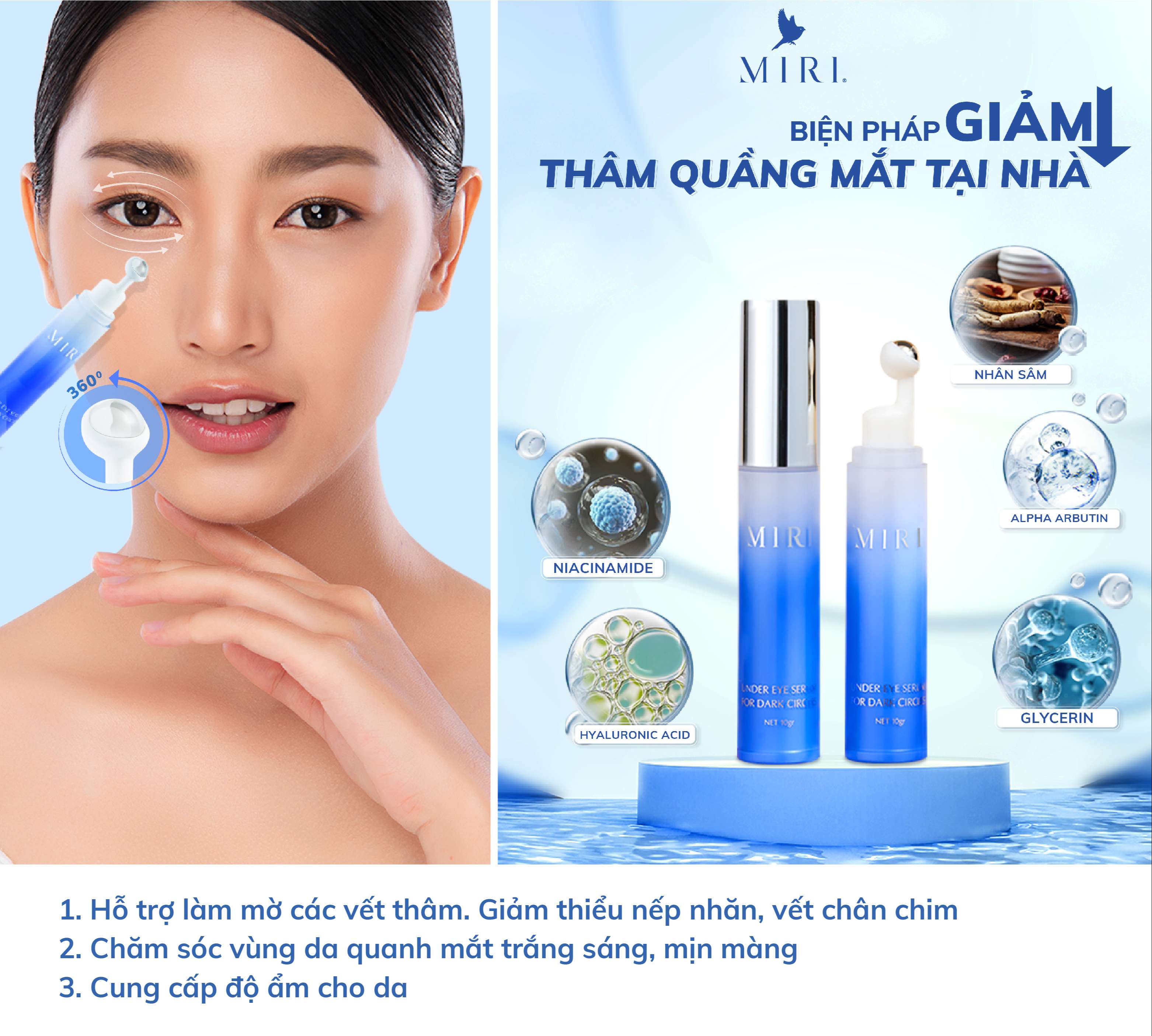 Serum dành cho da bị thâm quầng mắt MIRI 10gr