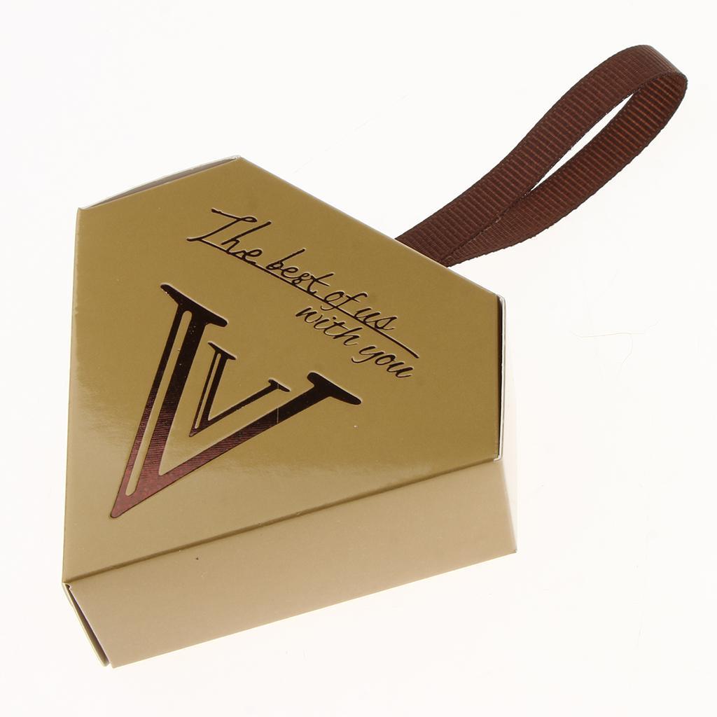 10 Pieces Diamond Candy Gift Box Wedding Favor Boxes with Ribbon