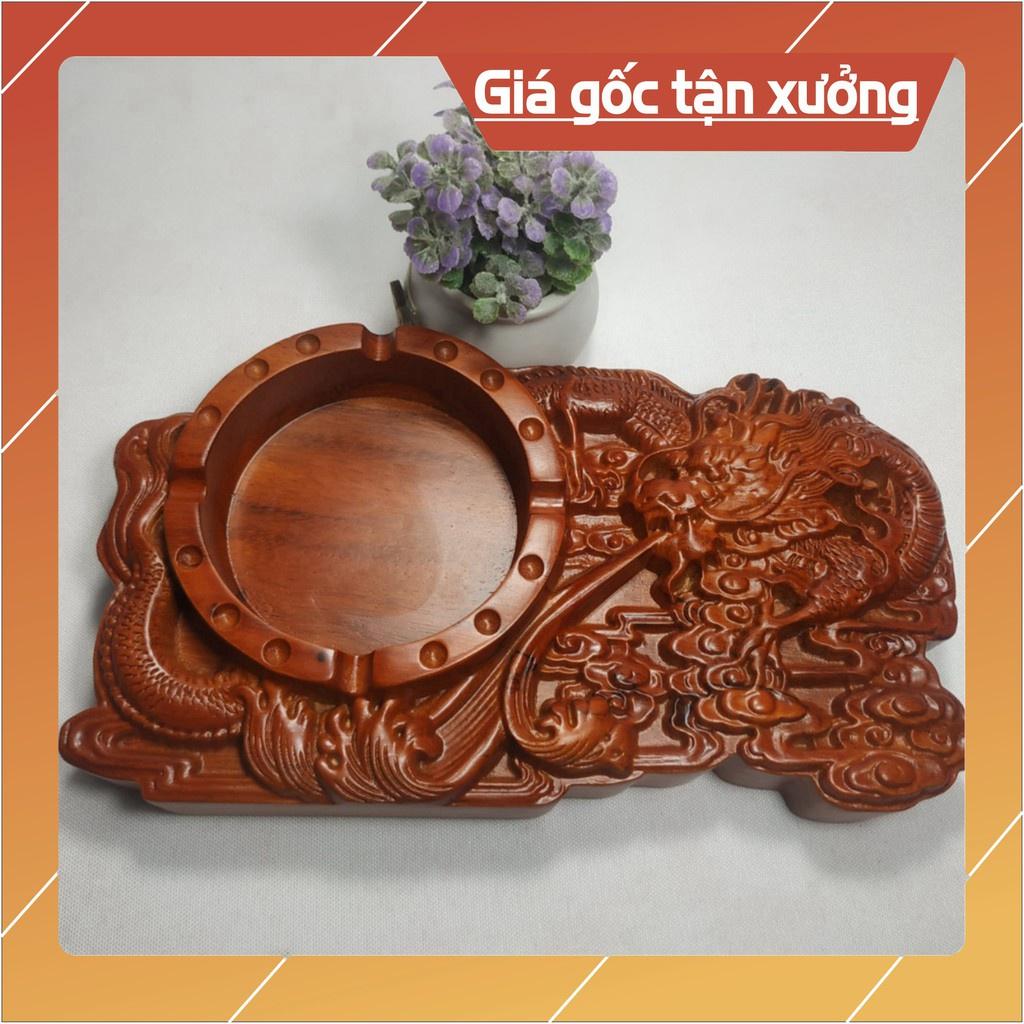 Gạt tàn rồng gỗ hương