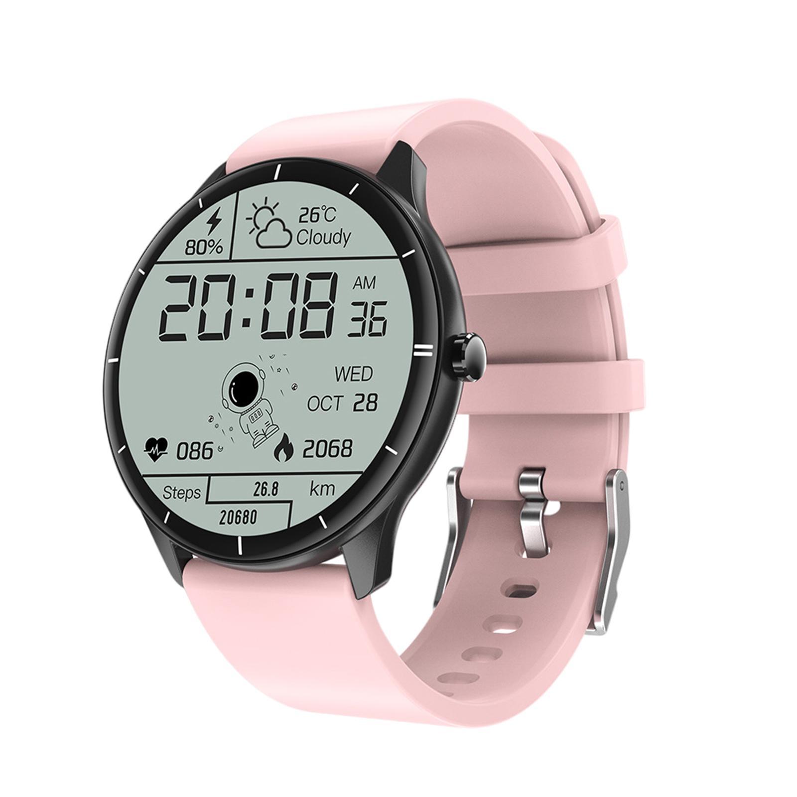 Sports Round Smartwatch 1.28 inch Bluetooth Call Body Temperature Pink