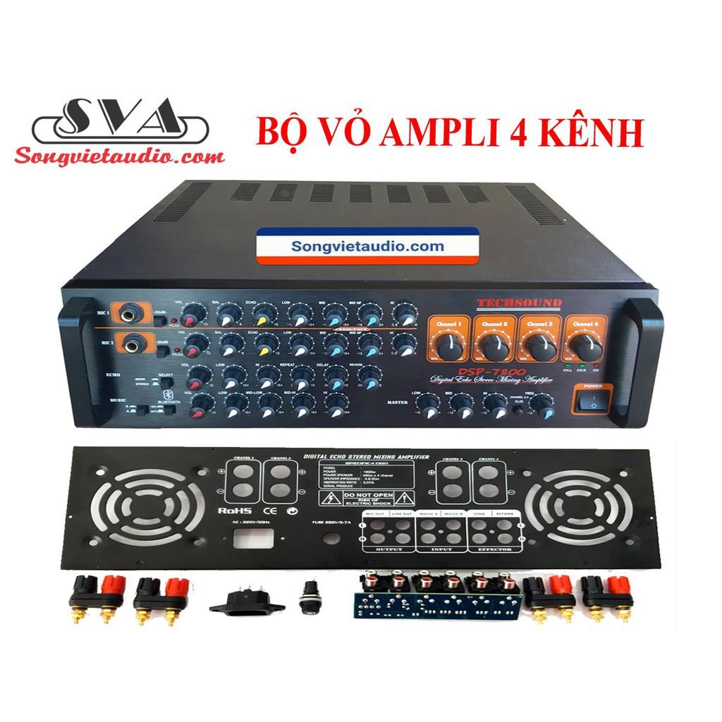 BỘ VỎ AMPLI 4 KÊNH MẶT NHÔM