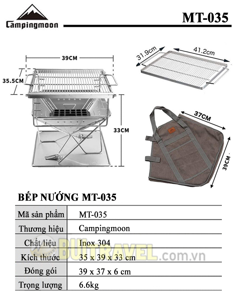 Bếp Nướng Than Hoa Ngoài Trời MT-035