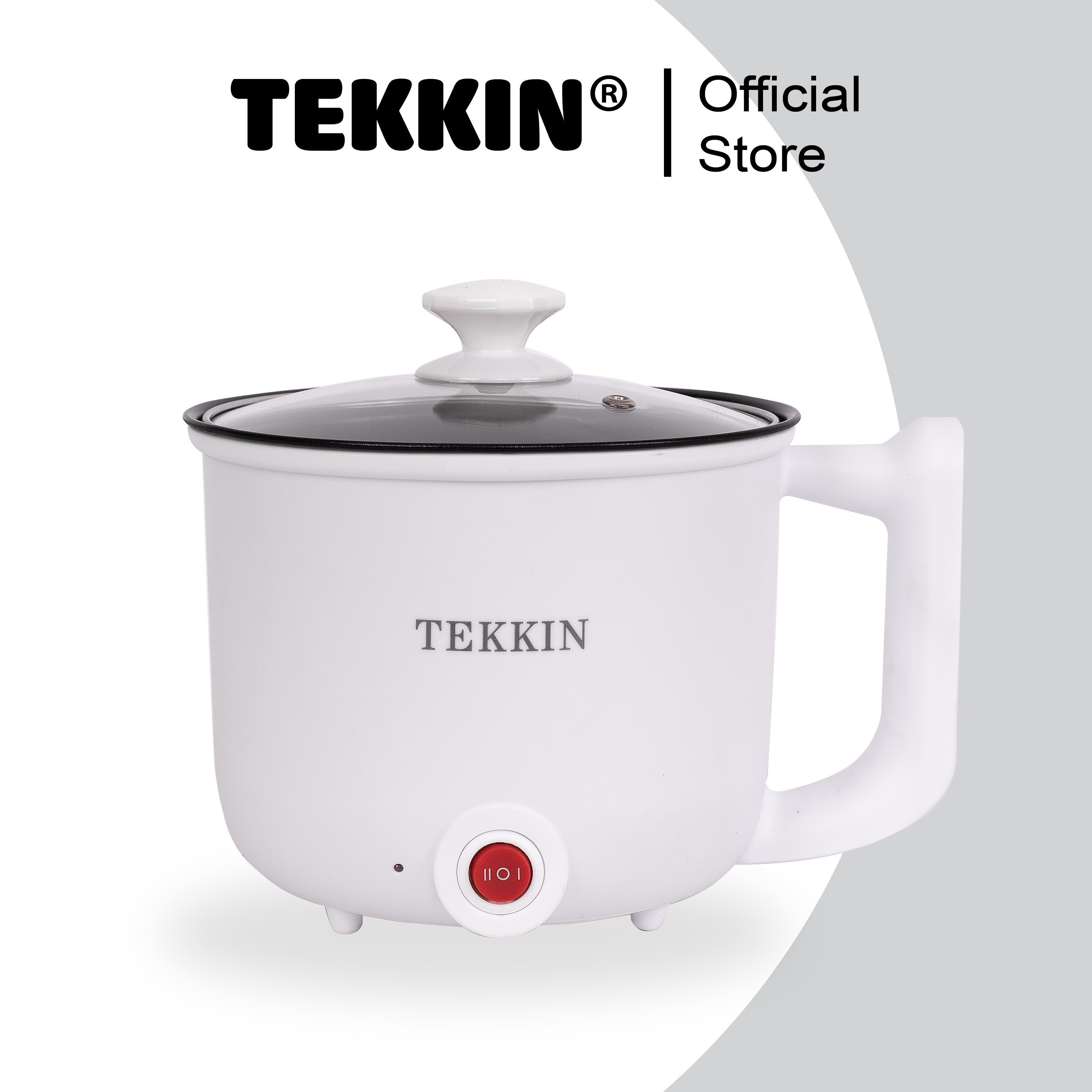 Nồi lẩu điện mini TEKKIN 1.8L 2 tầng đa năng tặng xửng hấp inox - hàng nhập khẩu