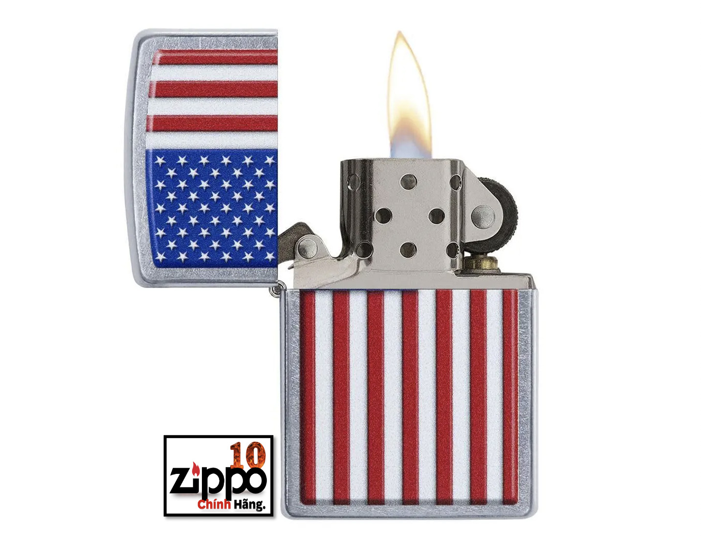 Bật lửa ZIPPO 29722 Patriotic (cờ Mỹ) - Chính hãng 100%