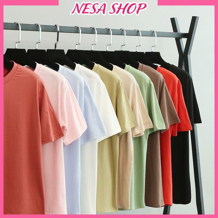 Áo thun trơn nam nữ form rộng, Áo phông tay lỡ, chất liệu thun cotton co giãn, áo unisex đẹp NeSa Shop