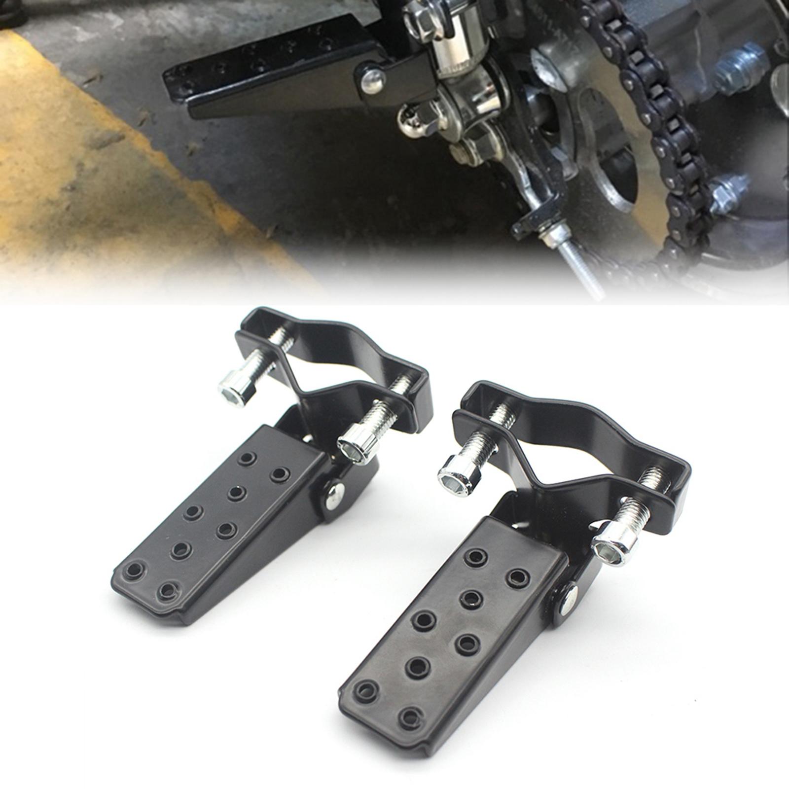 1 Pair of Motorcycle Steel Footrests Pedals Universal 25 30mm Foldable (Black Color), Easy to Install