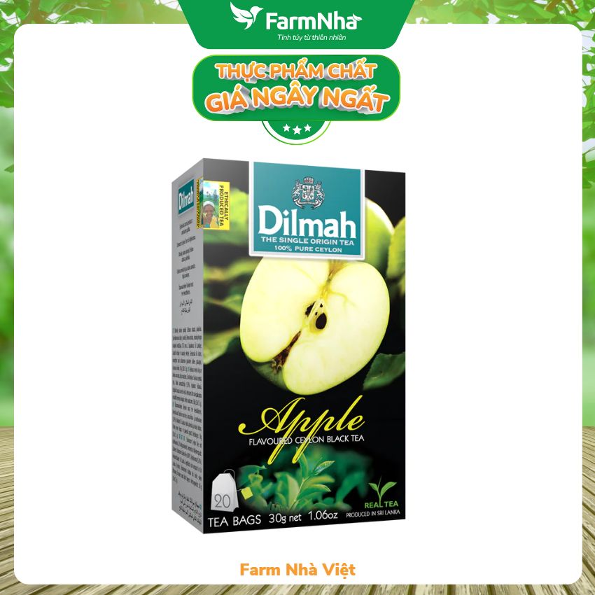 Trà Dilmah Apple (Hương Táo) 30g 20 túi x 1,5gr - Trà đen tinh hoa từ Sri Lanka Nhập Khẩu Chính Hãng