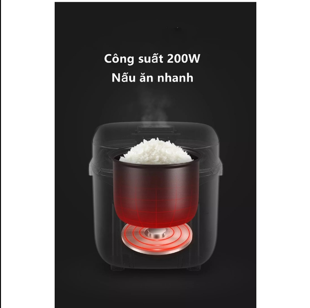 Nồi cơm điện mini đa năng JIASHI 1,2L JWS-6661B nấu cơm nấu cháo hầm hấp luộc cho 1 đến 2 người