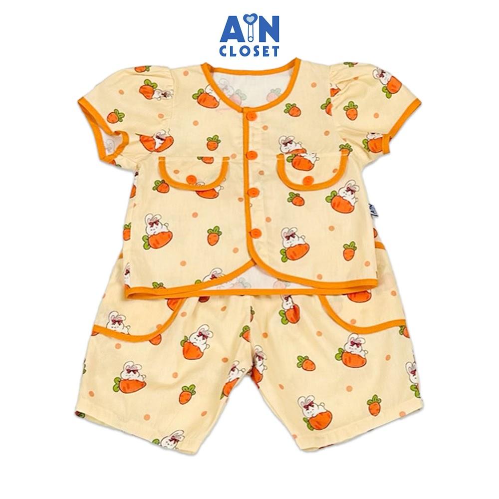Bộ quần áo Lửng bé gái họa tiết Carrot Cam Cotton - AICDBGIINDFT - AIN Closet