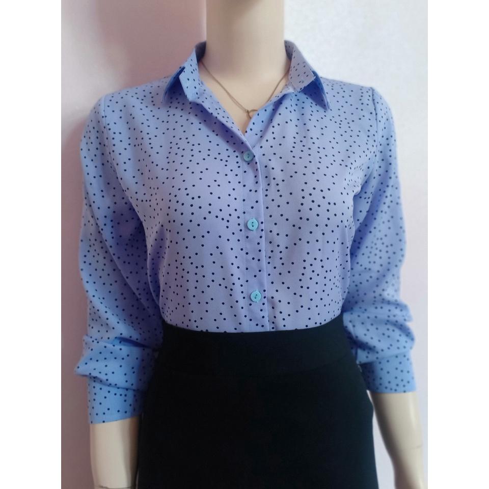 Áo sơ mi nữ lụa chấm bi A4097 đủ size 40-90kg