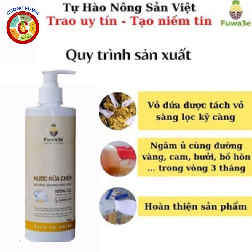 Nước Rửa chén hữu cơ sinh học 100% từ enzyme dứa tự nhiên, nước rửa bình sữa an toàn cho bé dung tích 3800ml