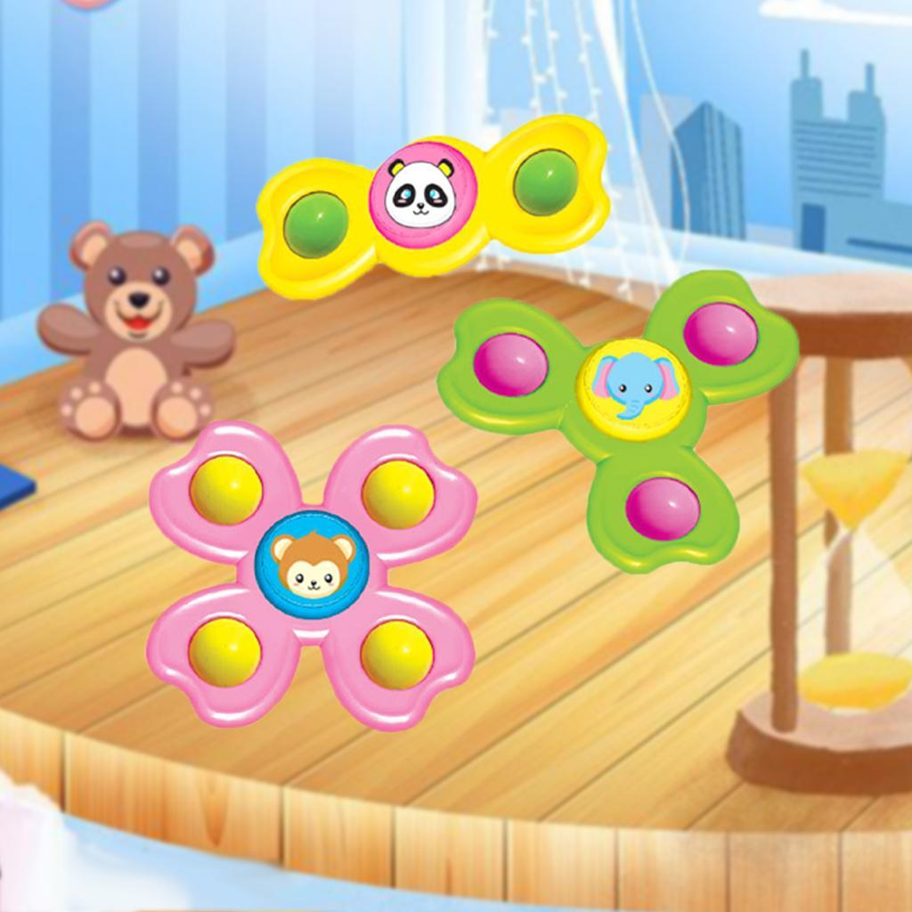 3pcs Suction Cup Top Toy Bathing Toys for Kids Boys Girls animal