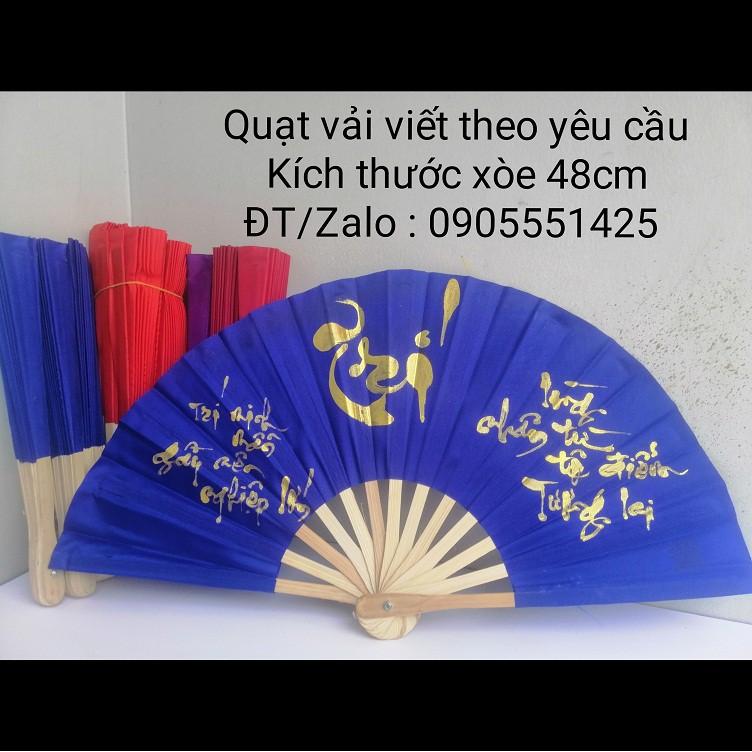 1 Quạt vải viết thư pháp theo yêu cầu. Quà tặng ông bà,cha mẹ,bạn bè,đối tác.Quà tết, sinh nhật