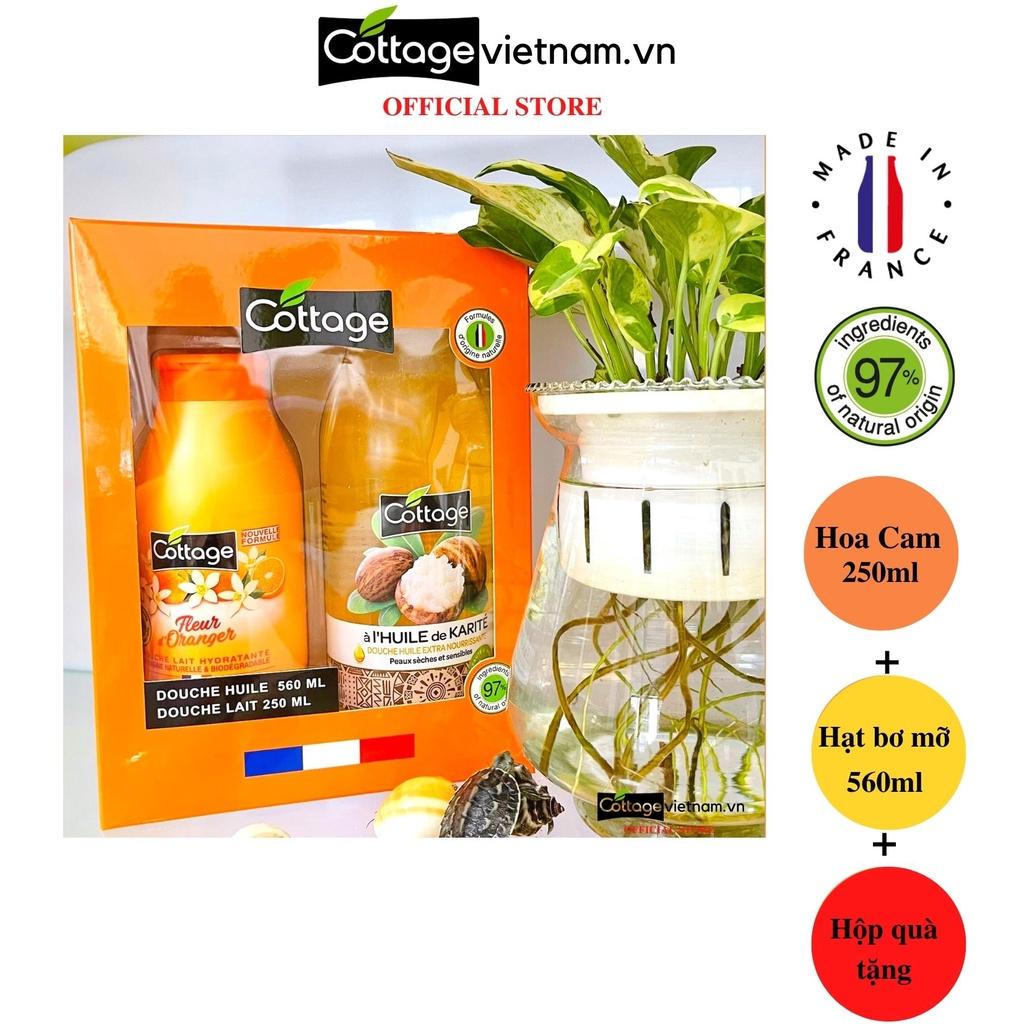 Combo Hộp Quà Tặng 2 Món sữa tắm Dưỡng ẩm Cottage