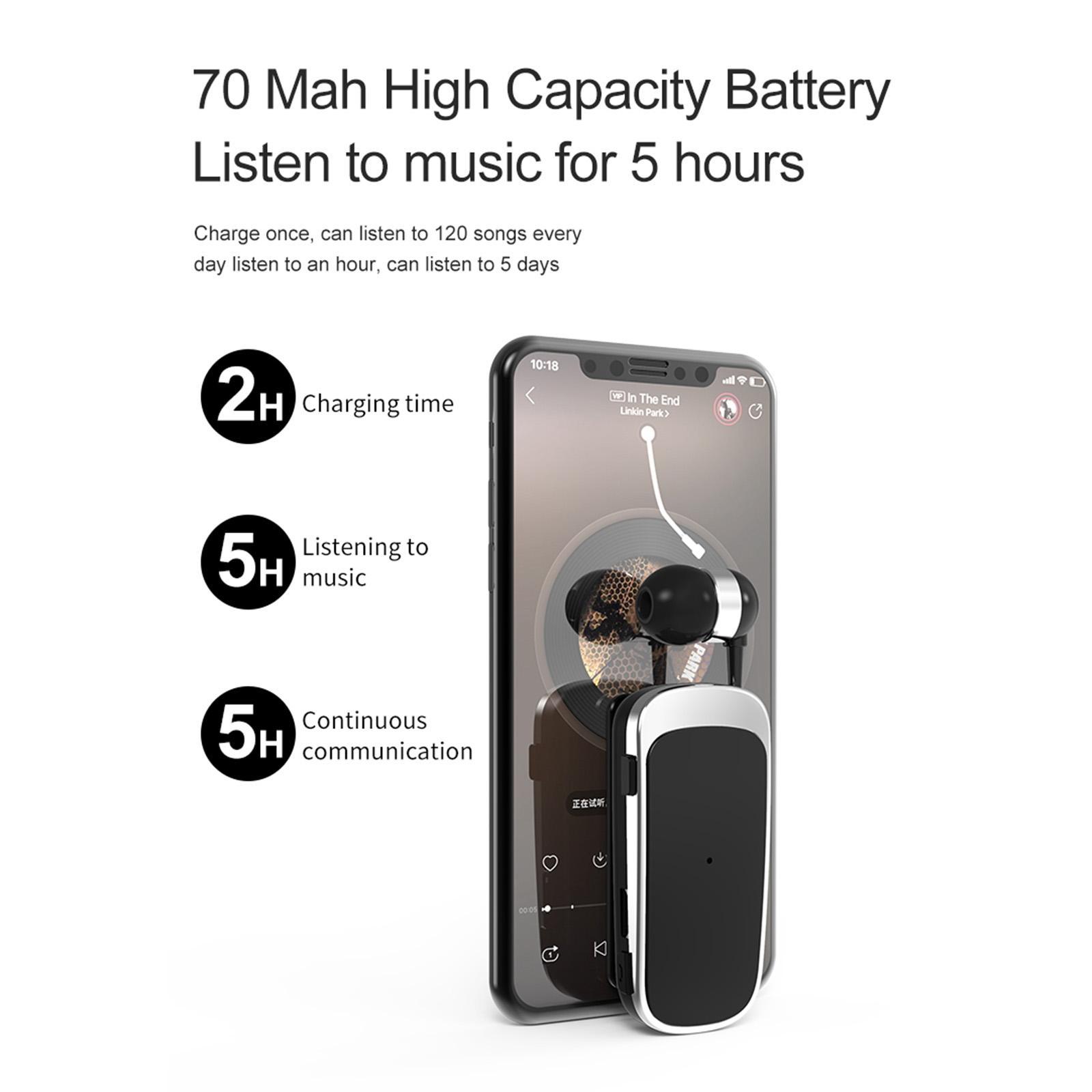 2x K52 Retractable Headset Earphone Clip