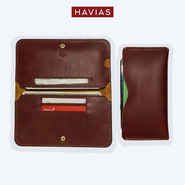 Couple Ví Opmo & Lemo Handcrafted Wallet Red Brown HAVIAS