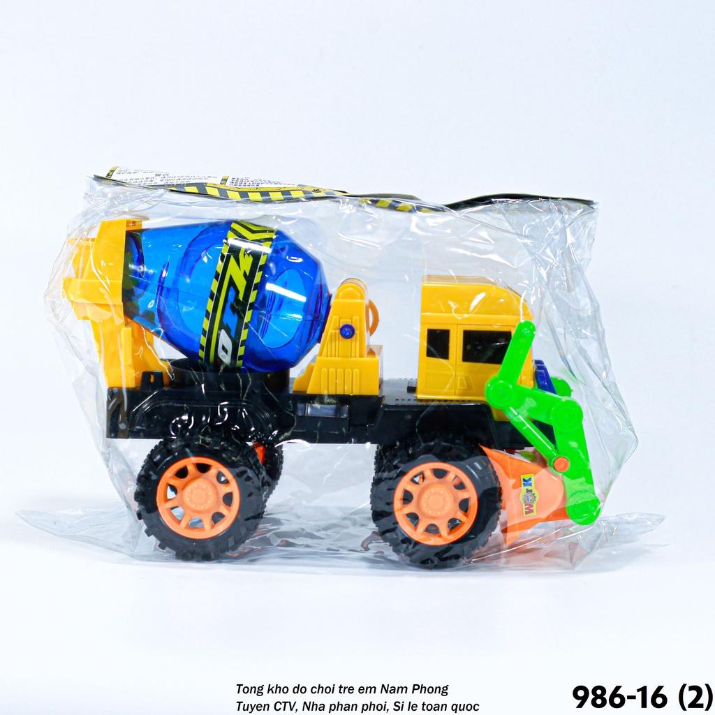 Xe trộn, xe ủi kết hợp 986-16 - Đồ chơi thông minh cho trẻ em - Quà tặng sinh nhật