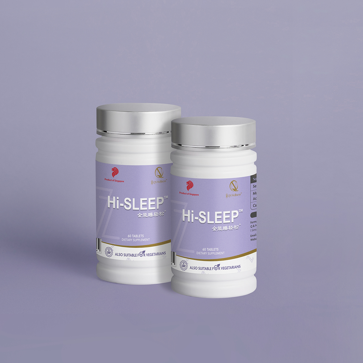 Combo Ưu Đãi Viên Uống Hi-Sleep QN Wellness Giúp Trẻ Hóa Làn Da, Giải Tỏa Căng Thẳng, Cải Thiện Giấc Ngủ, Nâng Cao Sức Khỏe Thể Chất & Tinh Thần - Hộp 60 Viên x 2