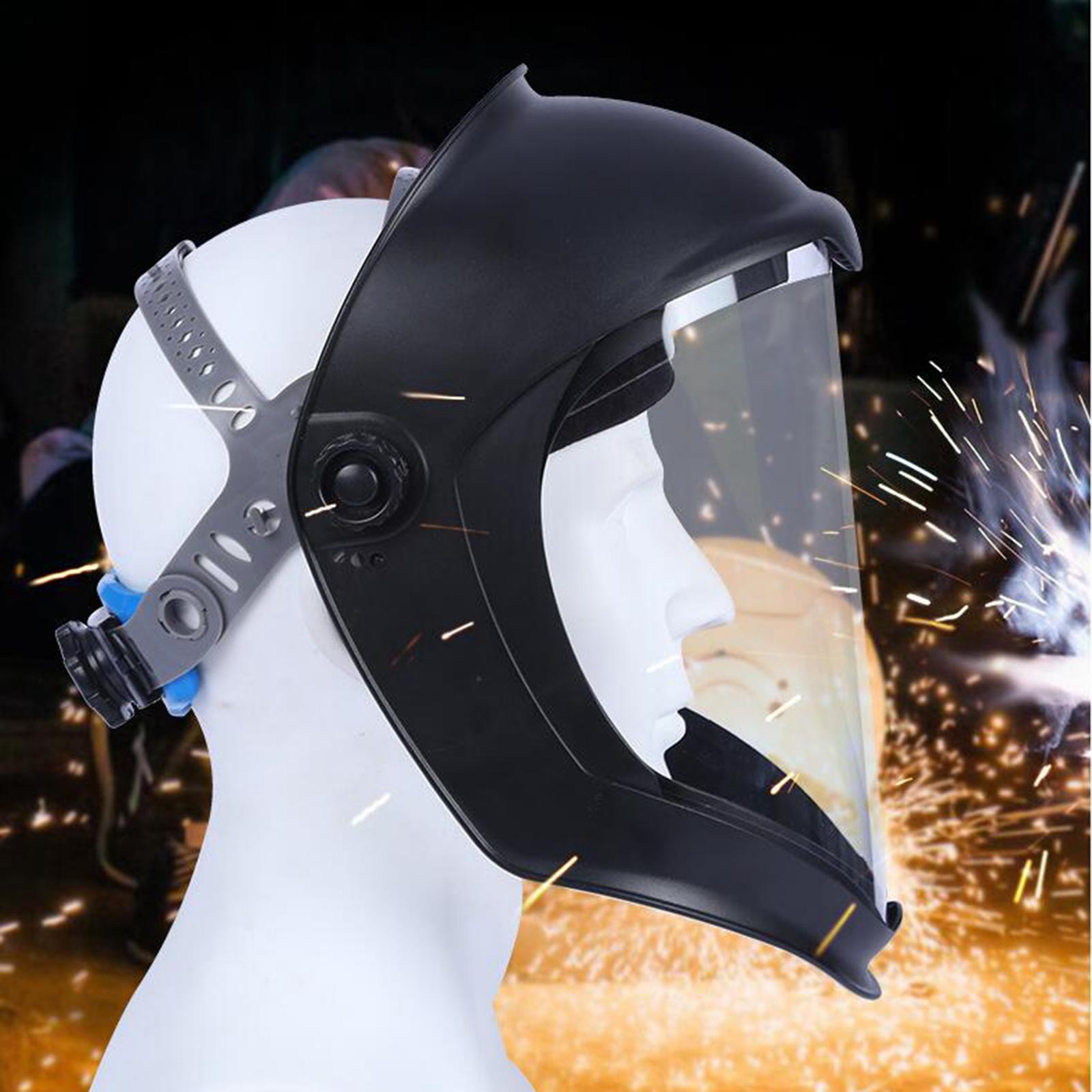 Face Shield Helmet Mask with Clear Polycarbonate Visor Anti FOG UV Blocking Protective Cover Safety Grinding