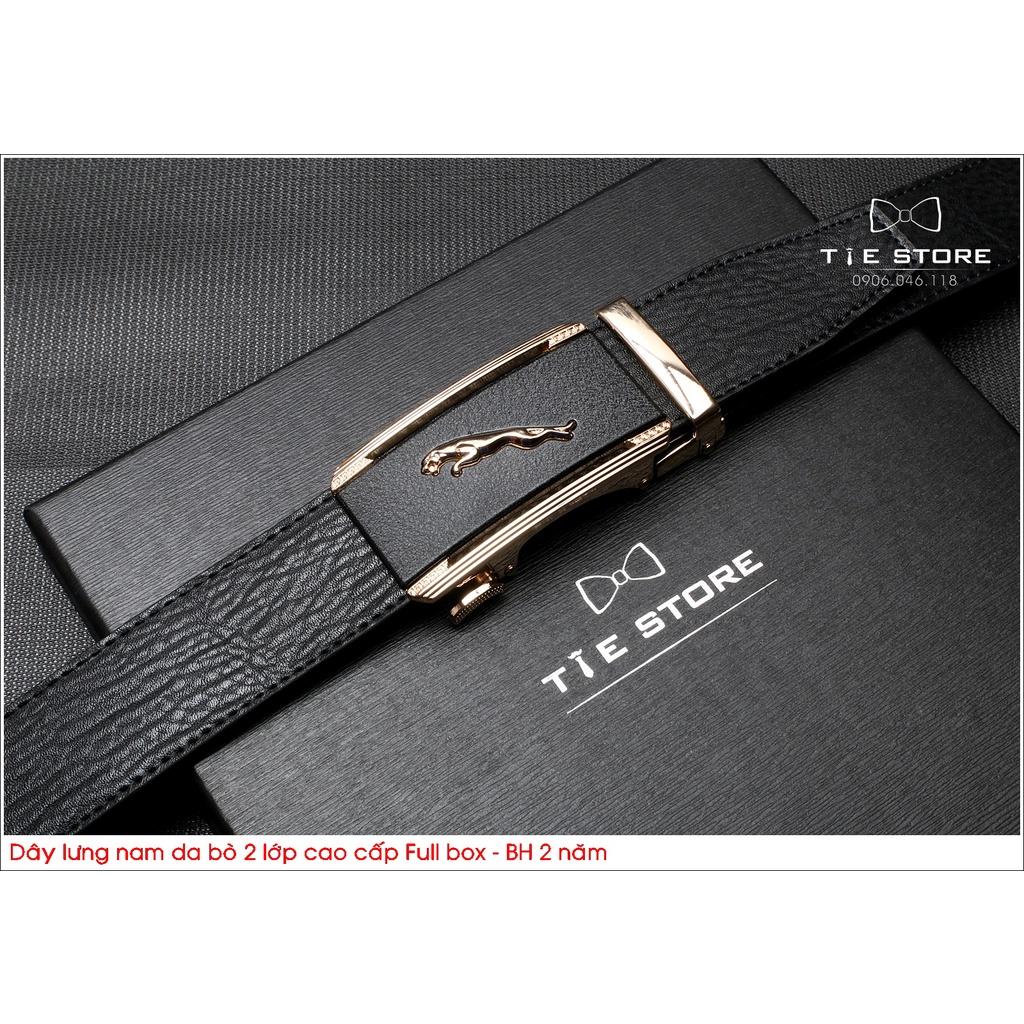 Thắt Lưng Nam Da bò 2 lớp cao cấp BH 2 năm Full box - Khóa tự động hình báo