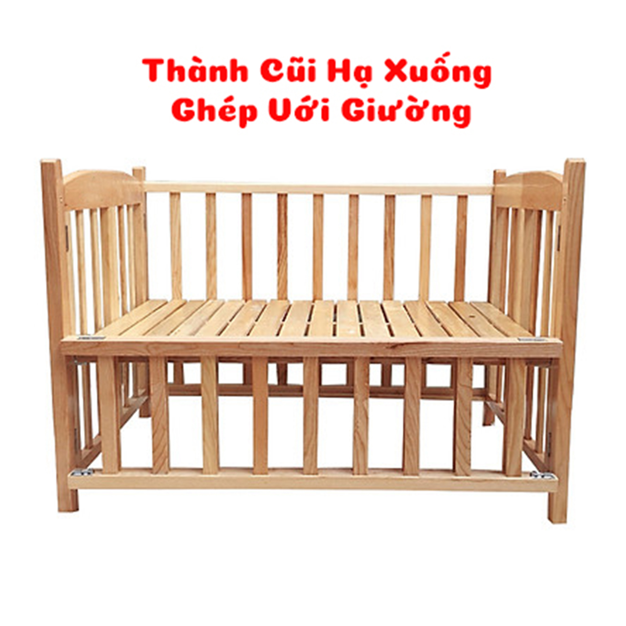 Nôi Cũi Gỗ Sồi Cho Trẻ Em Giường Cũi Cho Bé Chất Liệu Gỗ Sồi Màu Tự Nhiên Chắc Chắn Chịu Lực 60kg Cho Bé Dùng Tới 3 4 Tuổi Tặng Kèm Bánh Xe