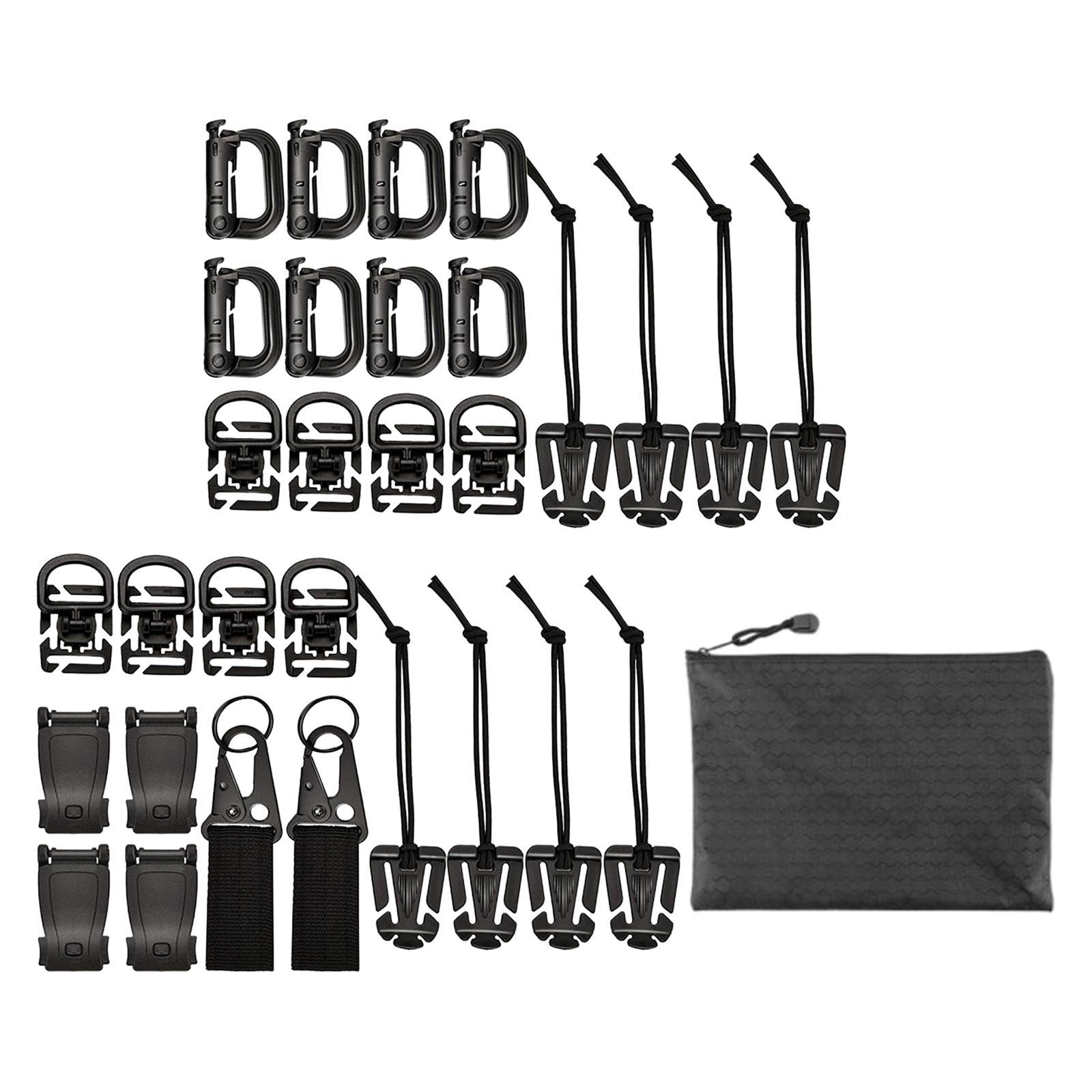 Molle Accessories Kit of 30 Attachments Web Dominator Elastic Strings for Traveling Trekking