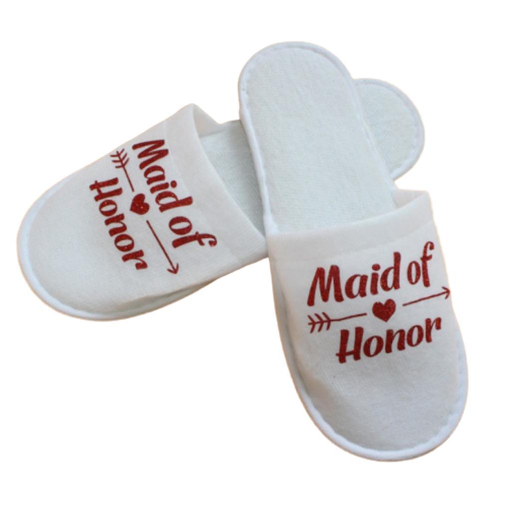 Bride Wedding  Party Slippers Maid of Honor SPA Slippers