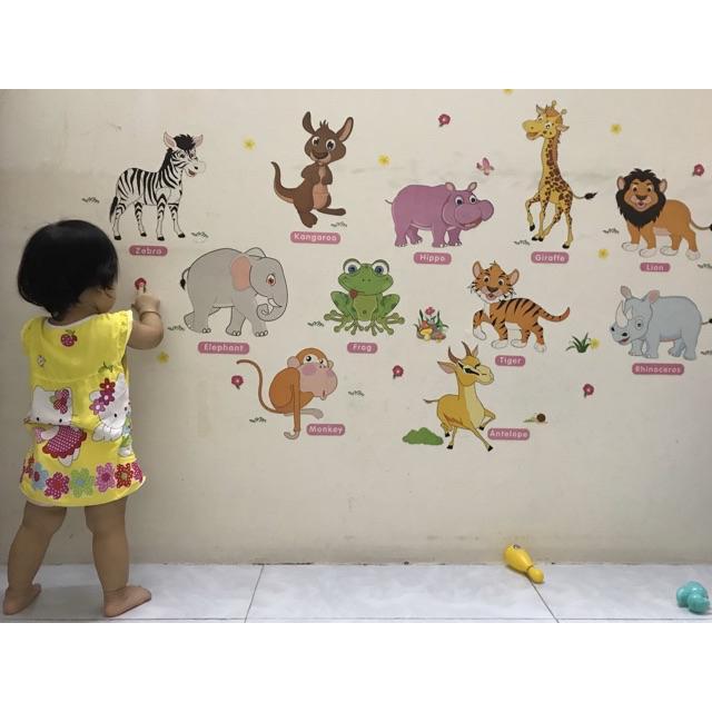 Decal dán tường chi tiết hình các Con Vật cho bé - Tranh dán tường cho bé