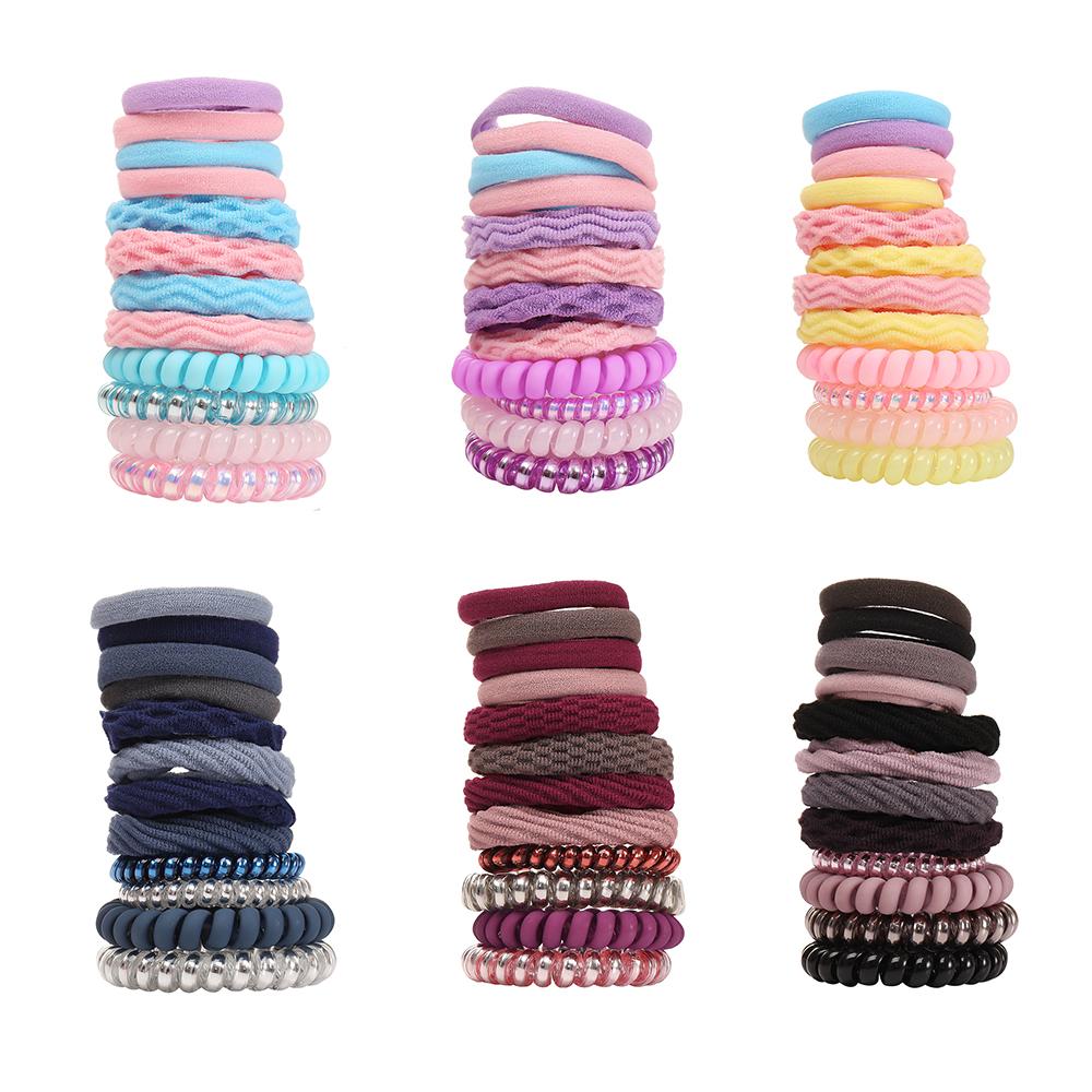 Ifyou Korean Fashion Colorful Hair Tie Simple Temperament Plastic Elastic Rubber Band Women Hair Accessories Gift