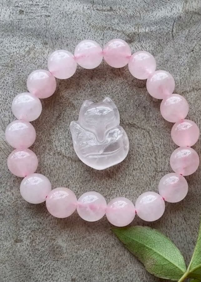 Vòng Tay Thạch Anh Hồng Hạt Nhỏ - Hồng
