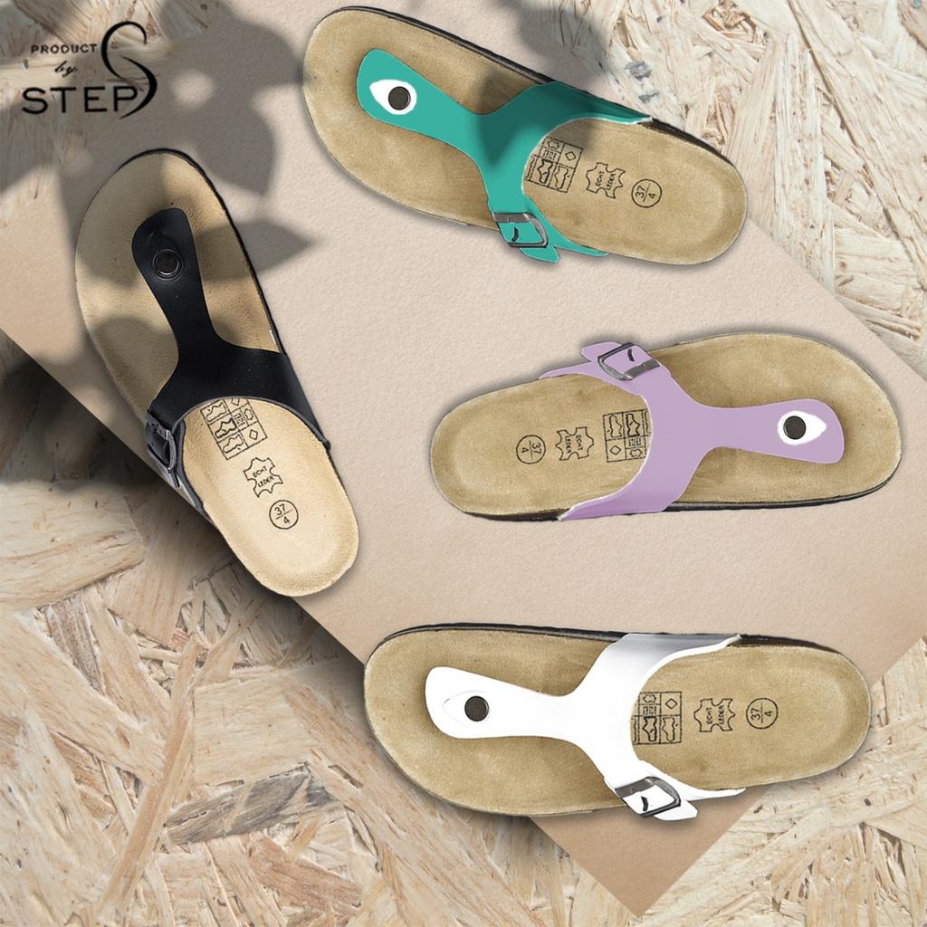 Dép đế trấu Unisex Da tổng hợp quai kẹp