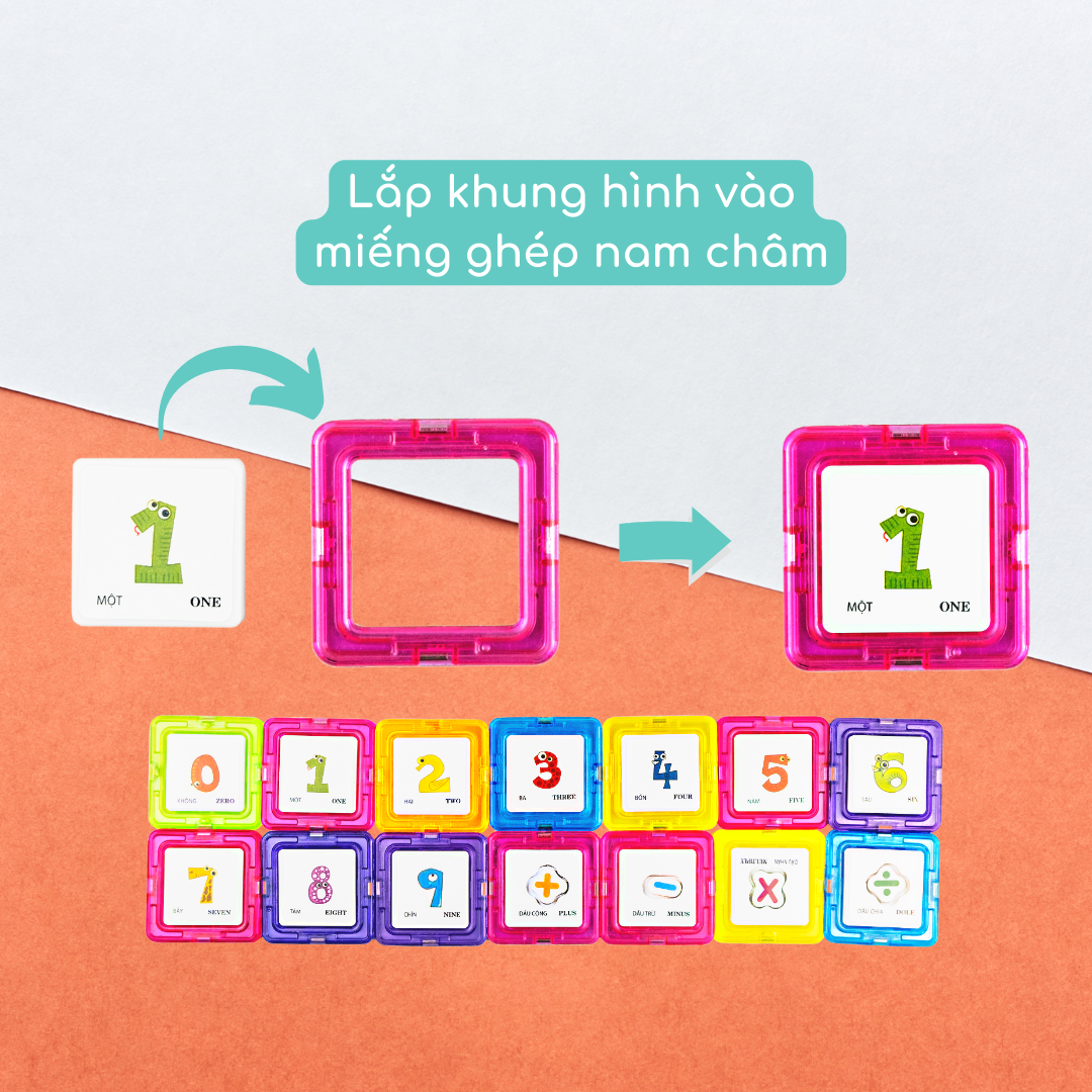 Đồ chơi xếp hình nam châm chữ số HT7675