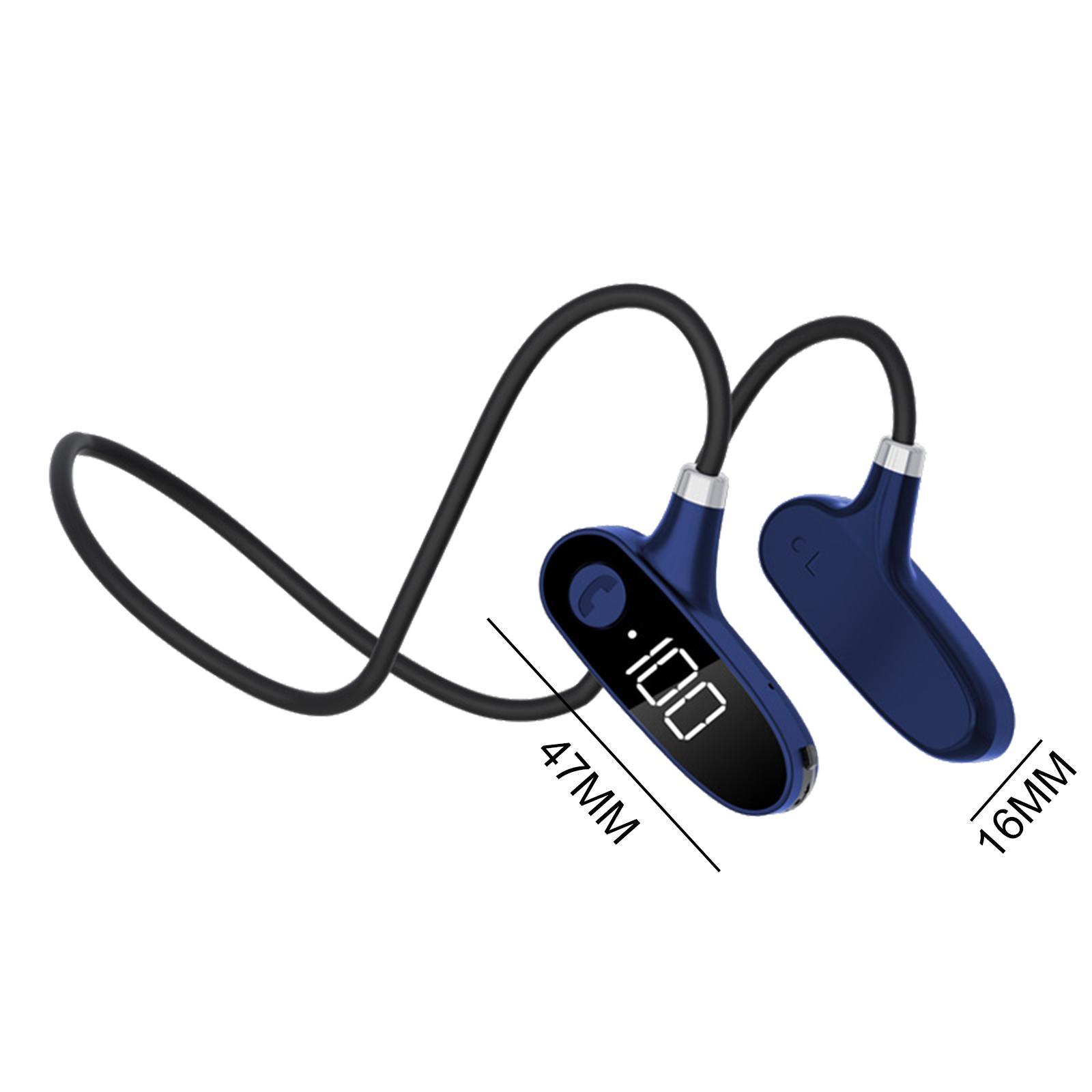2x Bone Conduction Bluetooth 5.2 Headphones Headsets 10H blue