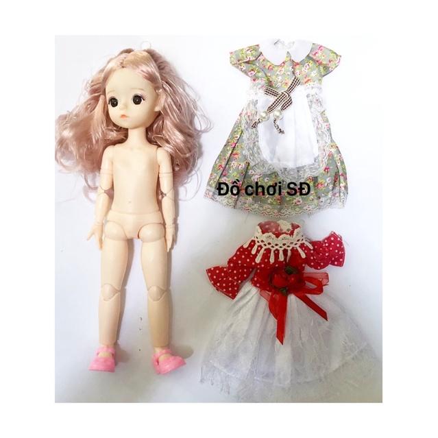 búp bê 30 cm BJD - combo 1 búp bê và 2 áo ngẫu nhiên