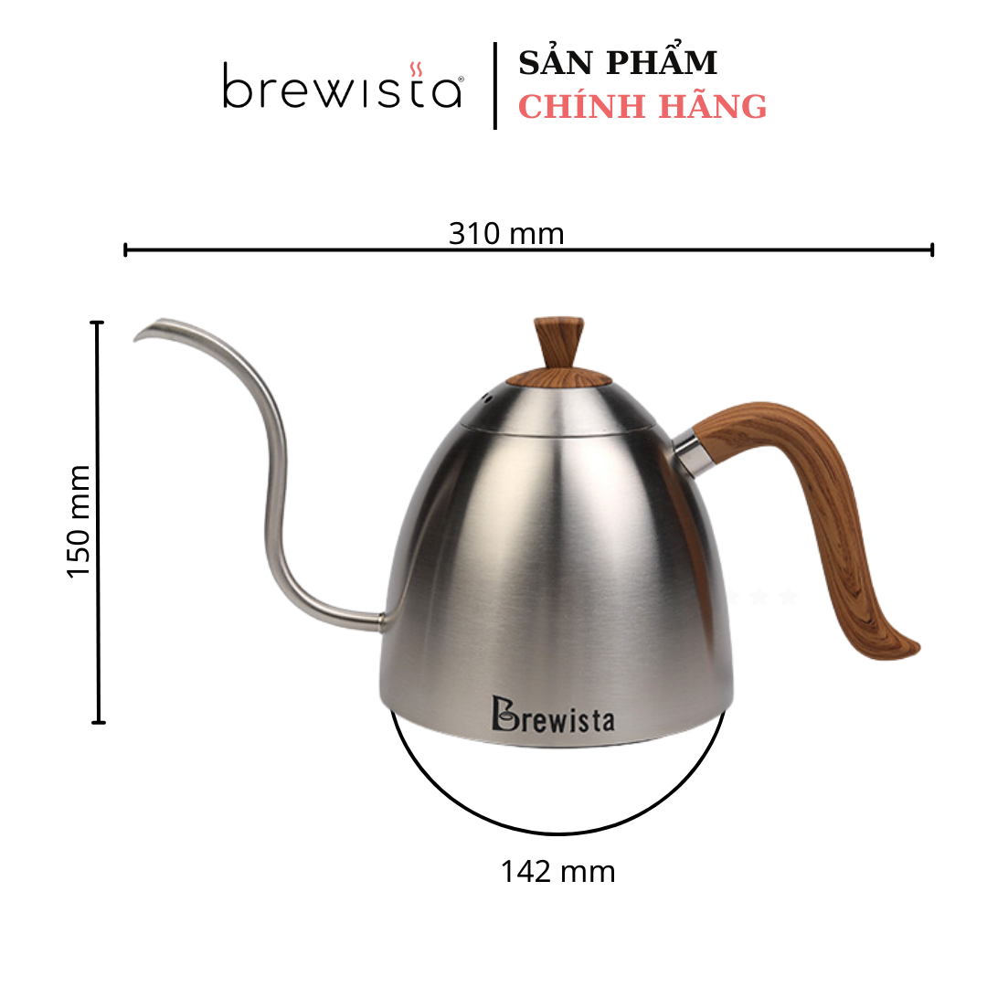 Ấm rót cà phê pour over Brewista 700ml - Màu xám inox