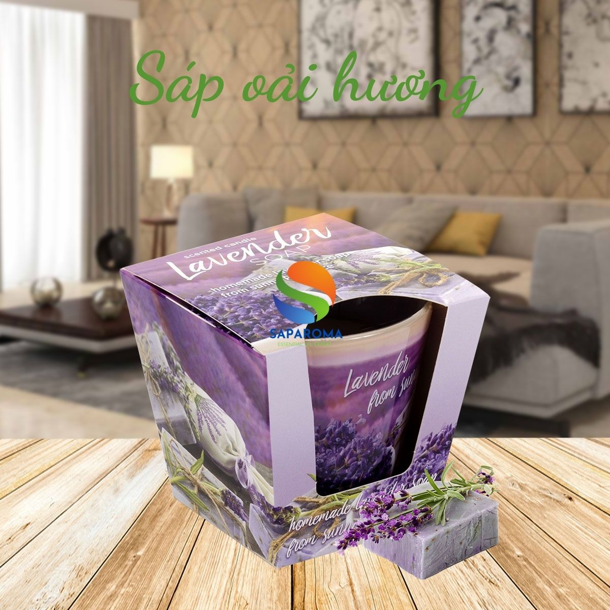 Ly nến thơm tinh dầu Bartek Lavender Fields &amp; Soap 115g QT04965 - cánh đồng oải hương, nến trang trí, thơm phòng, thư giãn, hỗ trợ khử mùi (giao mẫu ngẫu nhiên)