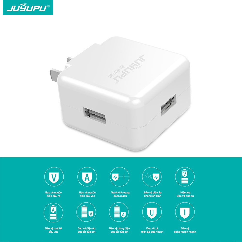 Củ sạc JUYUPU Q31 sạc nhanh 3.4A cao cấp có 3 cổng USB cốc sạc điện thoại dành cho iPhone Samsung OPPO VIVO HUAWEI XIAOMI - HÀNG CHÍNH HÃNG