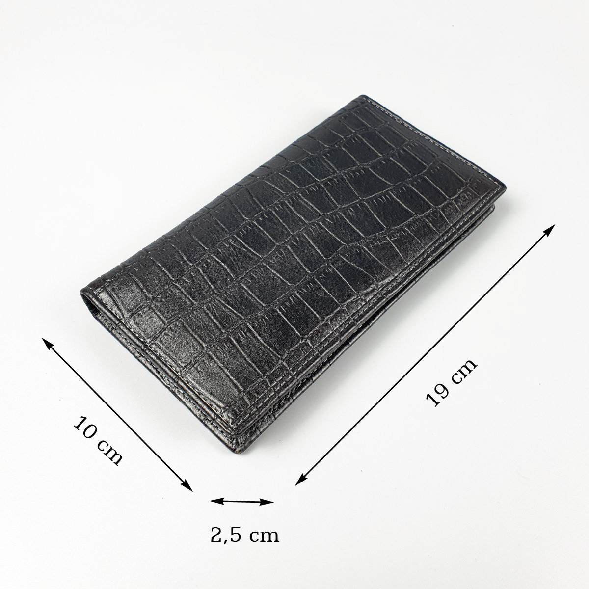 Ví dài cầm tay unisex da bò thật vân cá sấu WL123LEA - 100% da bò thật
