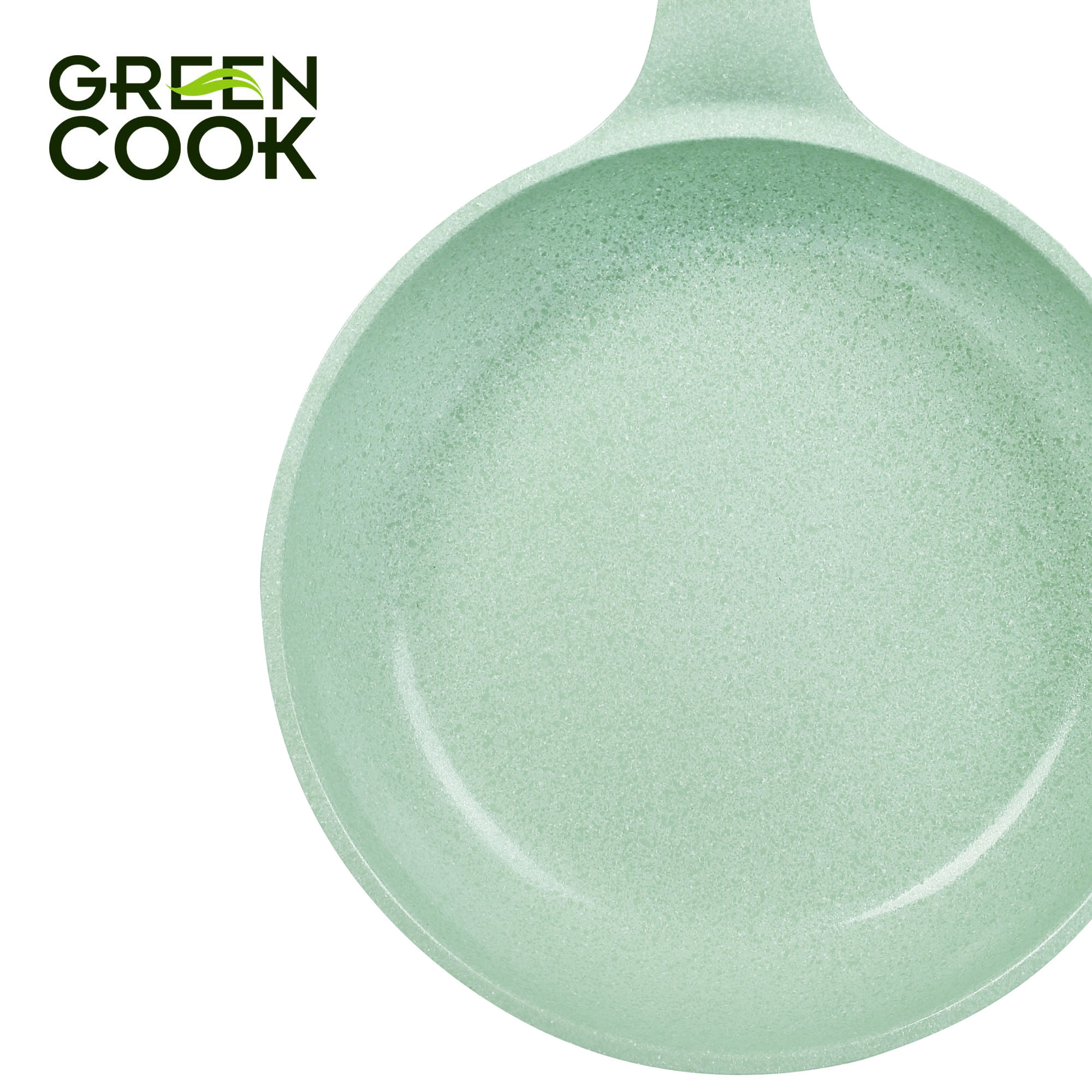 Chảo đúc đáy từ chống dính men đá ceramic xanh ngọc 24 cm Green Cook GCP06-24IH công nghệ Hàn Quốc - Hàng chính hãng