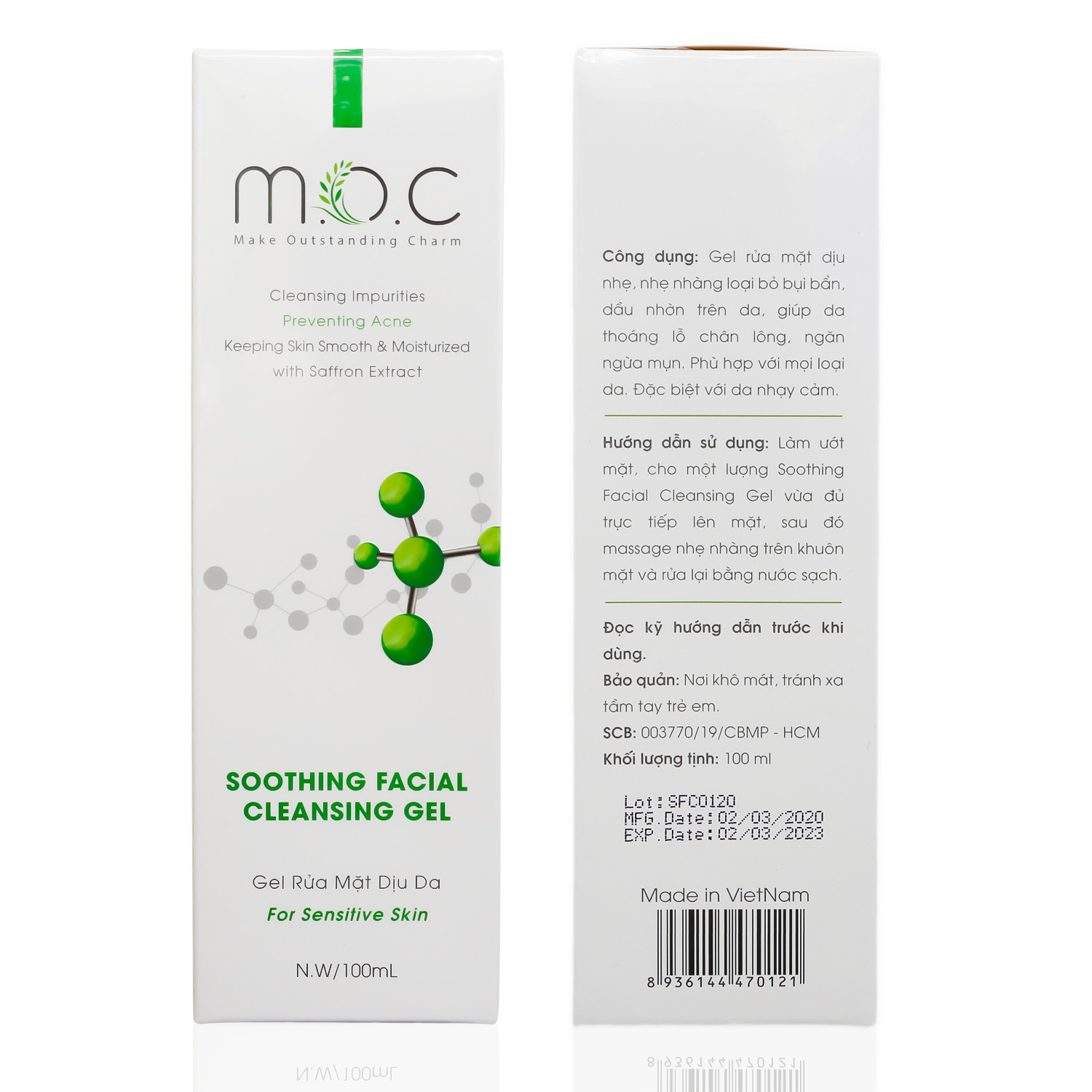 Combo Gel rửa mặt + Mặt nạ Collagen dịu da  M.O.C làm sạch sâu, thông thoáng lỗ chân lông, ngăn ngừa mụn, cấp ẩm &amp; dịu nhẹ với mọi loại da