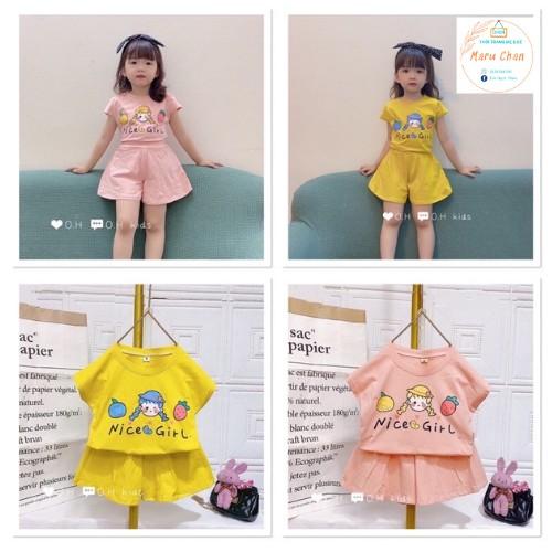 Set váy cotton ngọt ngào cho bé gái đi học, đi chơi chất liệu mềm mại, thấm hút mồ hôi