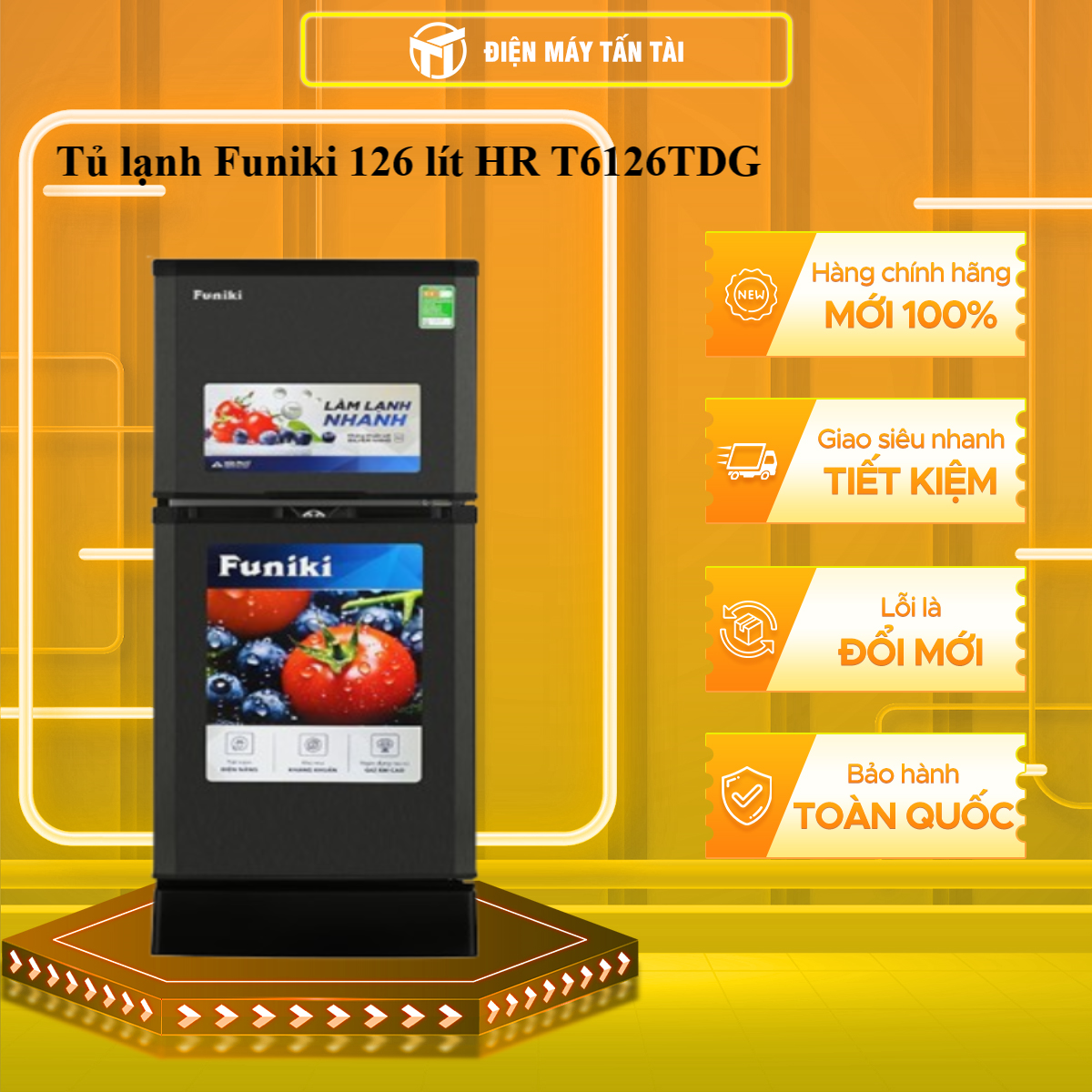 Tủ Lạnh Funiki HR T6126TDG 126L Model 2023 - Hàng Chính Hãng (Chỉ giao HCM)