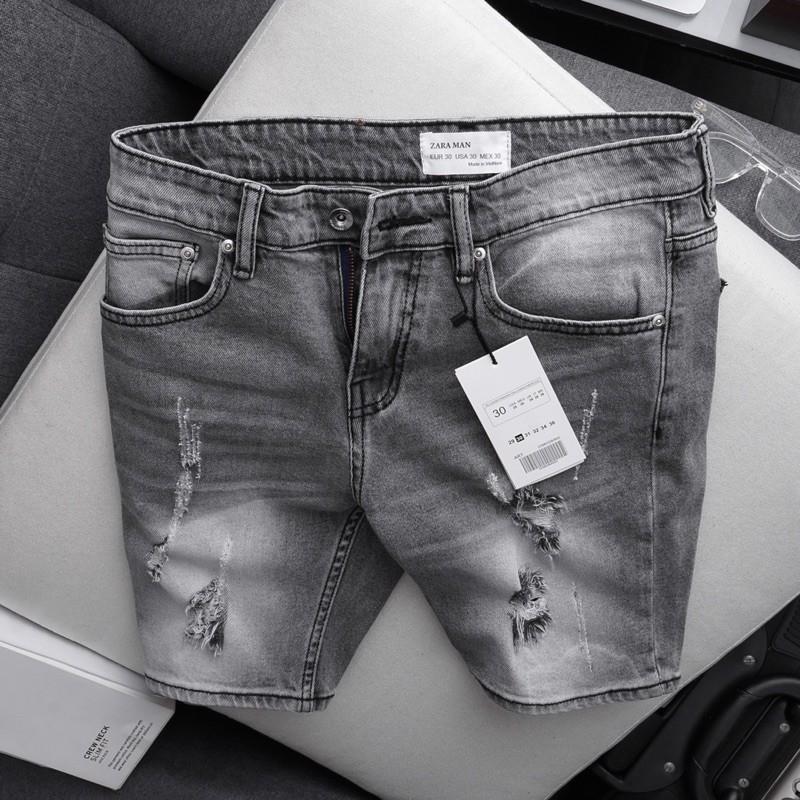 Quần short jean nam dáng suông co giãn nhẹ VNXK cao cấp