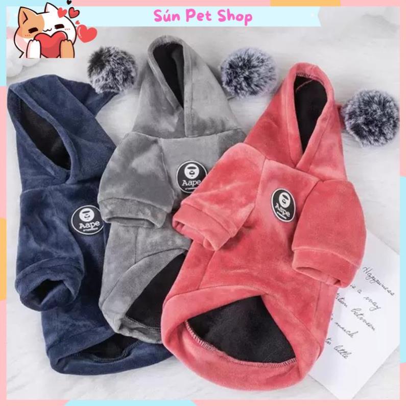 Áo Hoodie nhung cao cấp cho thú cưng - Áo cho chó mèo mùa đông