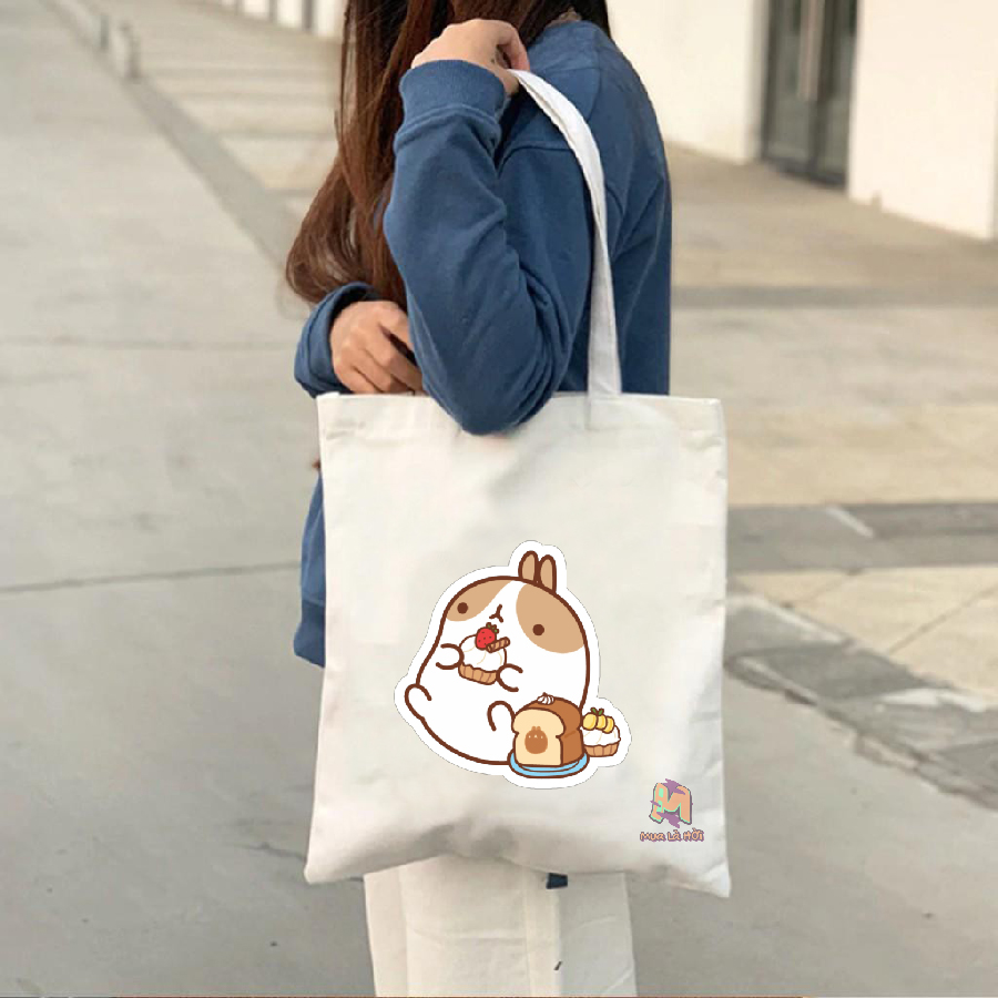 Túi Tote in hình chủ đề Molang