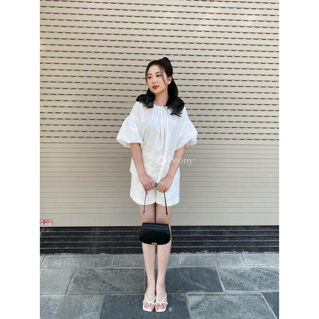 Áo sơ mi trắng nữ Freesize, tay chuông thời thượng, thoải mái, trendy, dễ phối đồ Peony - ALINE TOP